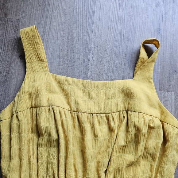 Slate & Willow yellow tiered sundress wide straps lined belted Size 8 Sun Dress - Picture 6 of 8